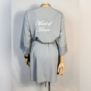 SS Weddings Gray Diana Embroidered Robe SZ M/L